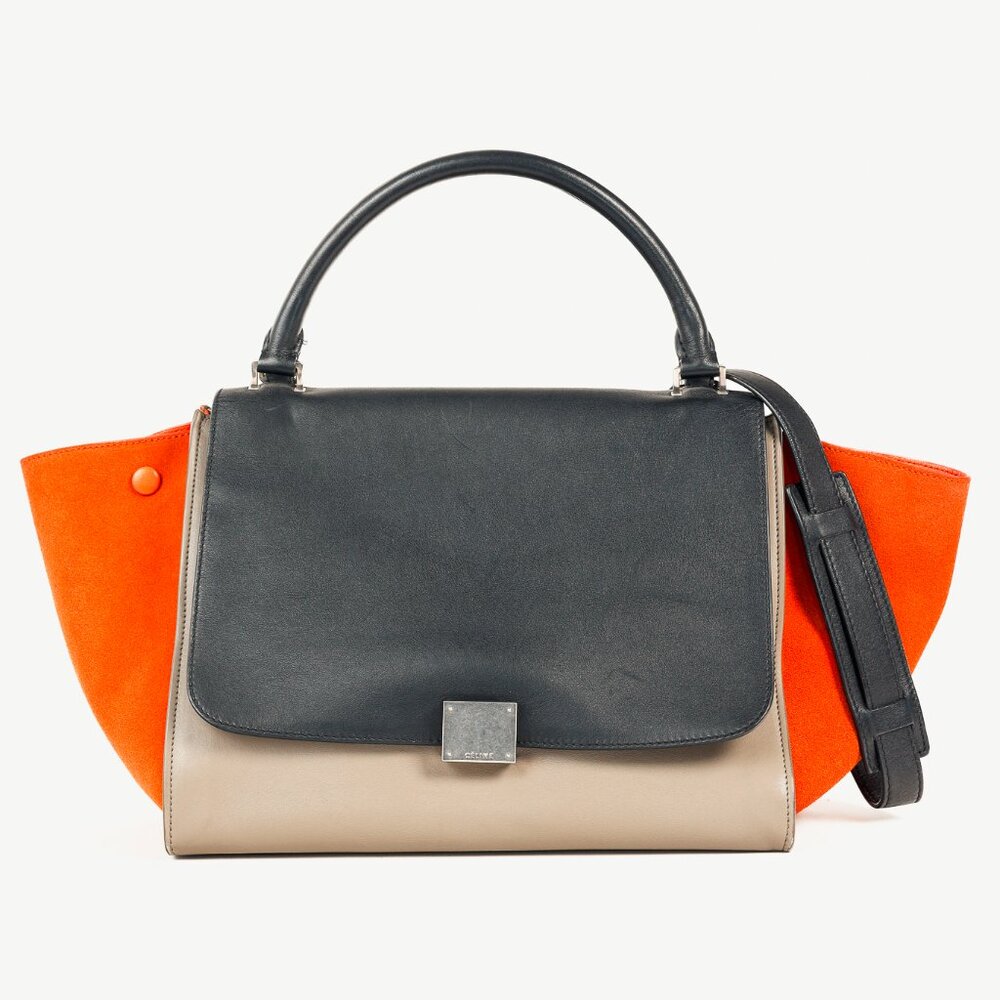 Celine Trapeze Medium Tricolour Leather & Suede Tote